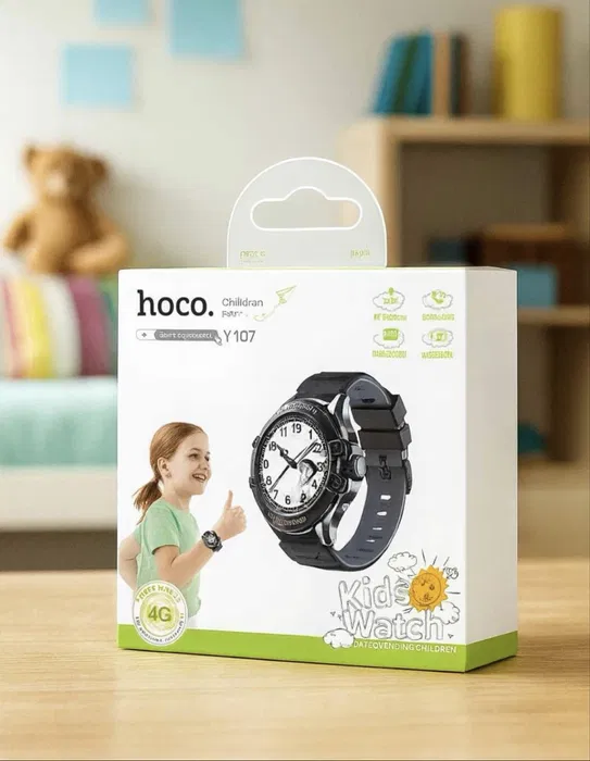Hoco Y107 детские часы с кнопкой SOS и GPS на руке ребёнка — цена в Кыргызстане