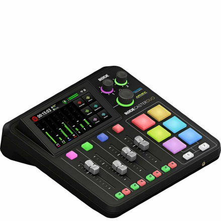 Аудиомикшер и аудиоинтерфейс RODE RODECaster Duo для подкастов, стриминга и записи — профессиональный микшерный пульт с сенсорным экраном и USB