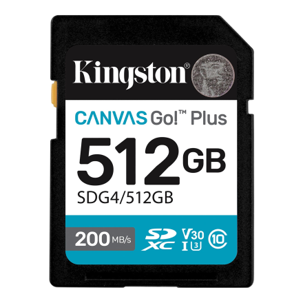 Карта памяти Kingston Canvas Go! Plus SDXC (256GB / 512GB)