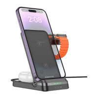 Беспроводная Зарядная Станция Borofone BQ33 (3 в 1)  Беспроводная Зарядная Станция Borofone BQ33 (3 в 1)