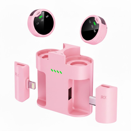 Беспроводной петличный микрофон S60 (2 передатчика + приёмник Lightning/USB-C, кейс-зарядка, шумоподавление)