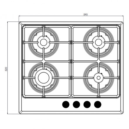 Газовая варочная панель Hausler M6-40 Nil