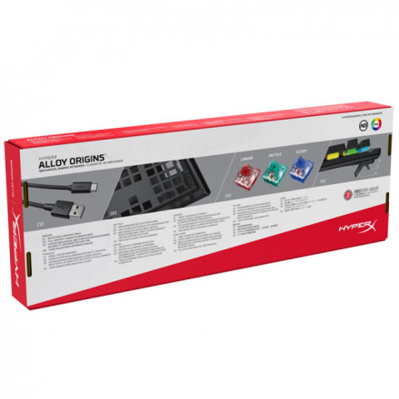 КЛАВИАТУРА ИГРОВАЯ HYPERX ALLOY ORIGINS MECHANICAL (HX-KB6RDX-RU)