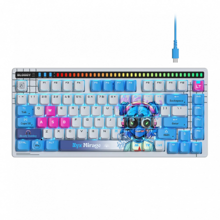 Игровая механическая клавиатура A4tech Bloody AT75 Nyx Mirage Savage (White)