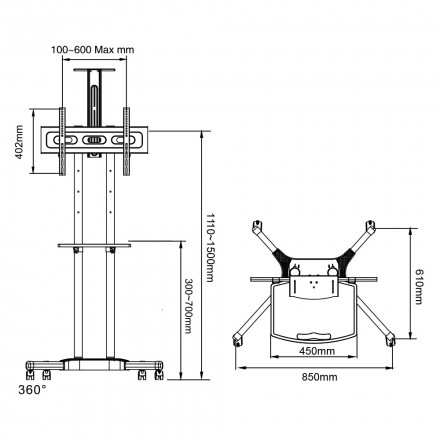 Мобильная стойка ARM MEDIA PT-STAND-12