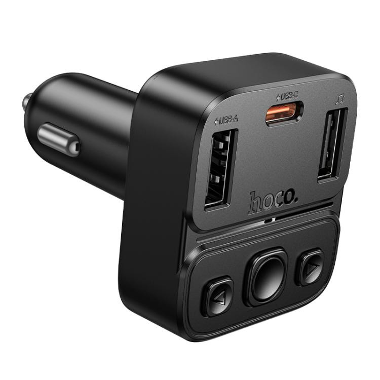 FM-модулятор Hoco E87 с Bluetooth 5.4, портами USB-C 20 Вт и USB-A, экраном напряжения аккумулятора