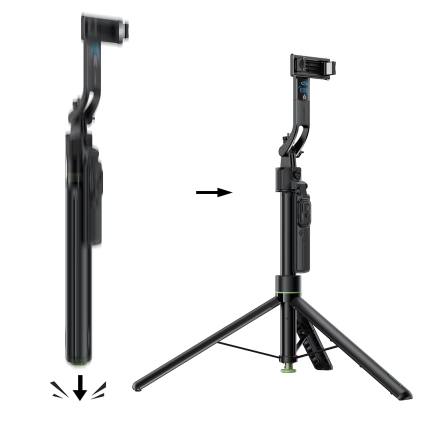 Селфи-палка Acefast E41 Selfie Stick с Bluetooth-пультом и штативом, складная, для смартфона, черная