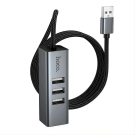 USB-Hub 4-в-1 Hoco HB1D (USB-A на 3×USB-A + RJ45 Ethernet, 1м)